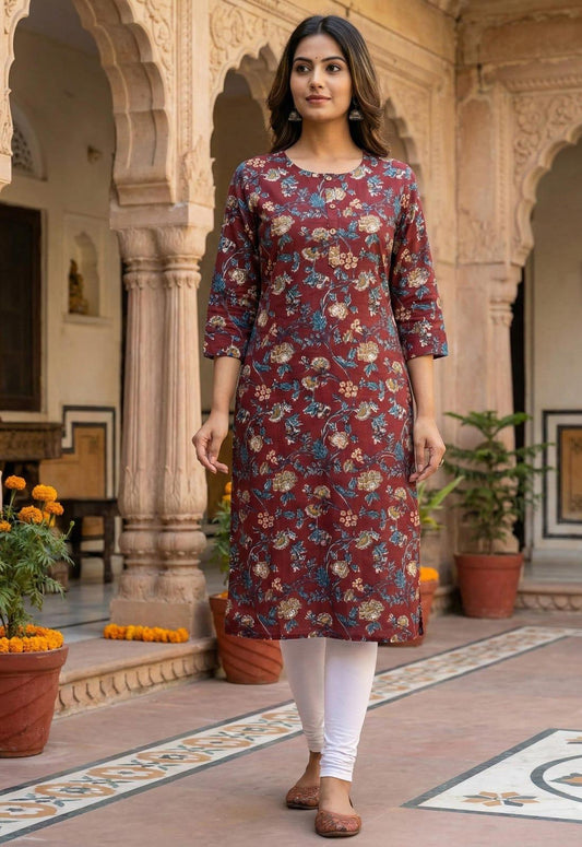 Floral - Brown