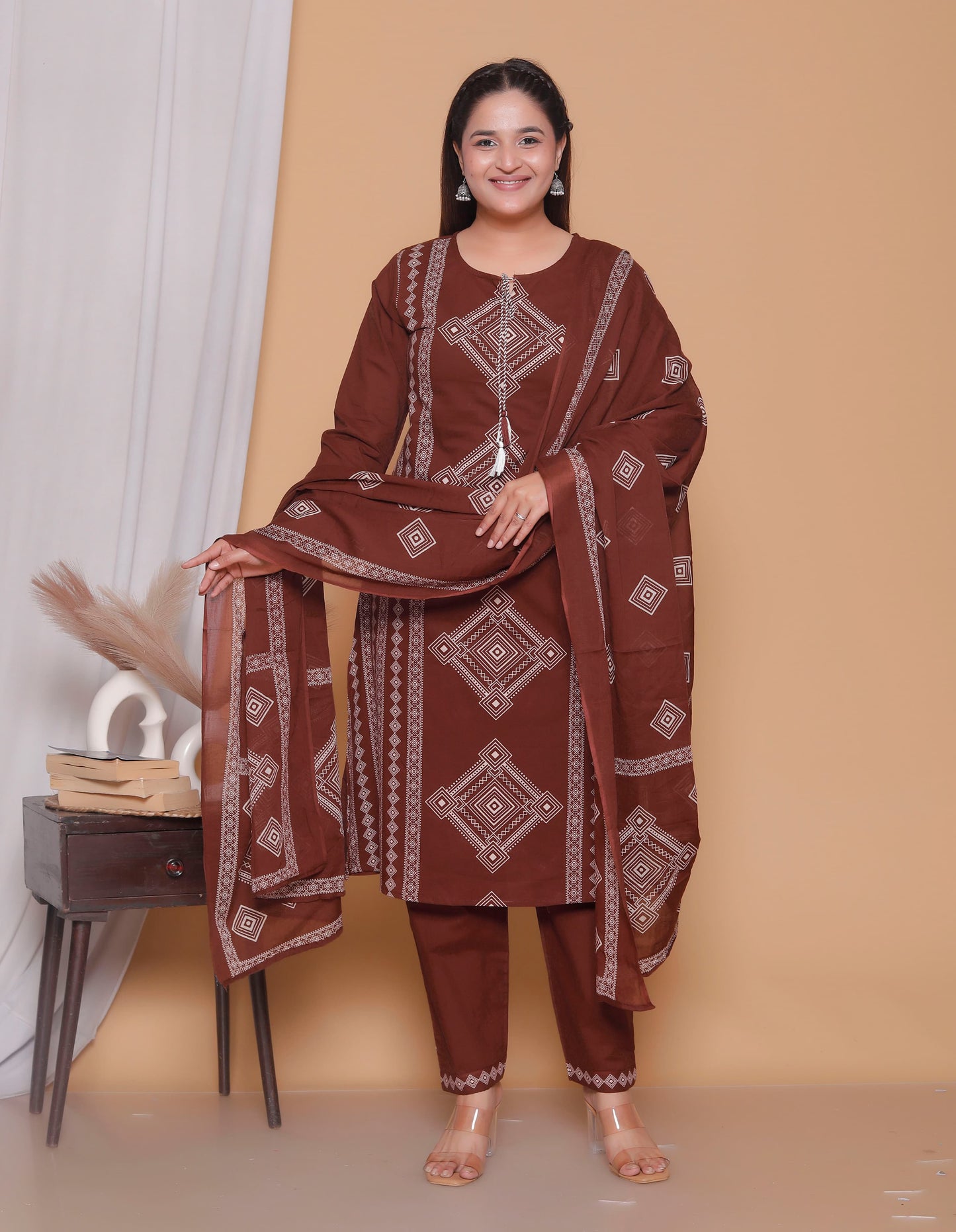 Block Print - Coffee Brown