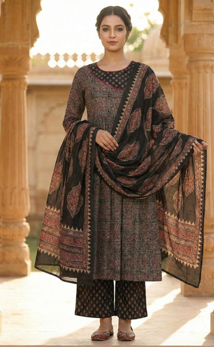 Black Angrakha - Ajrak