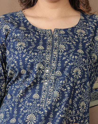 Floral -Navy Blue