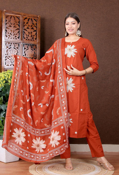 Thread work- Maroon Rust Colour