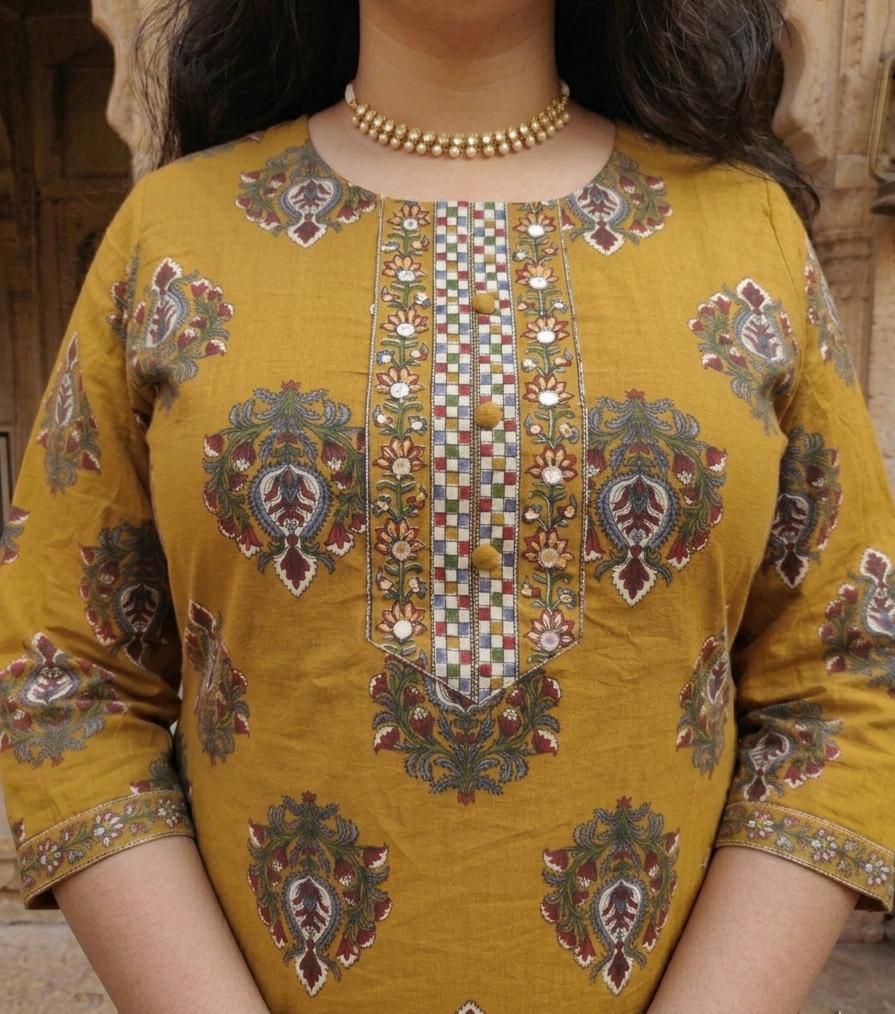 Plus Size - Floral Mustard
