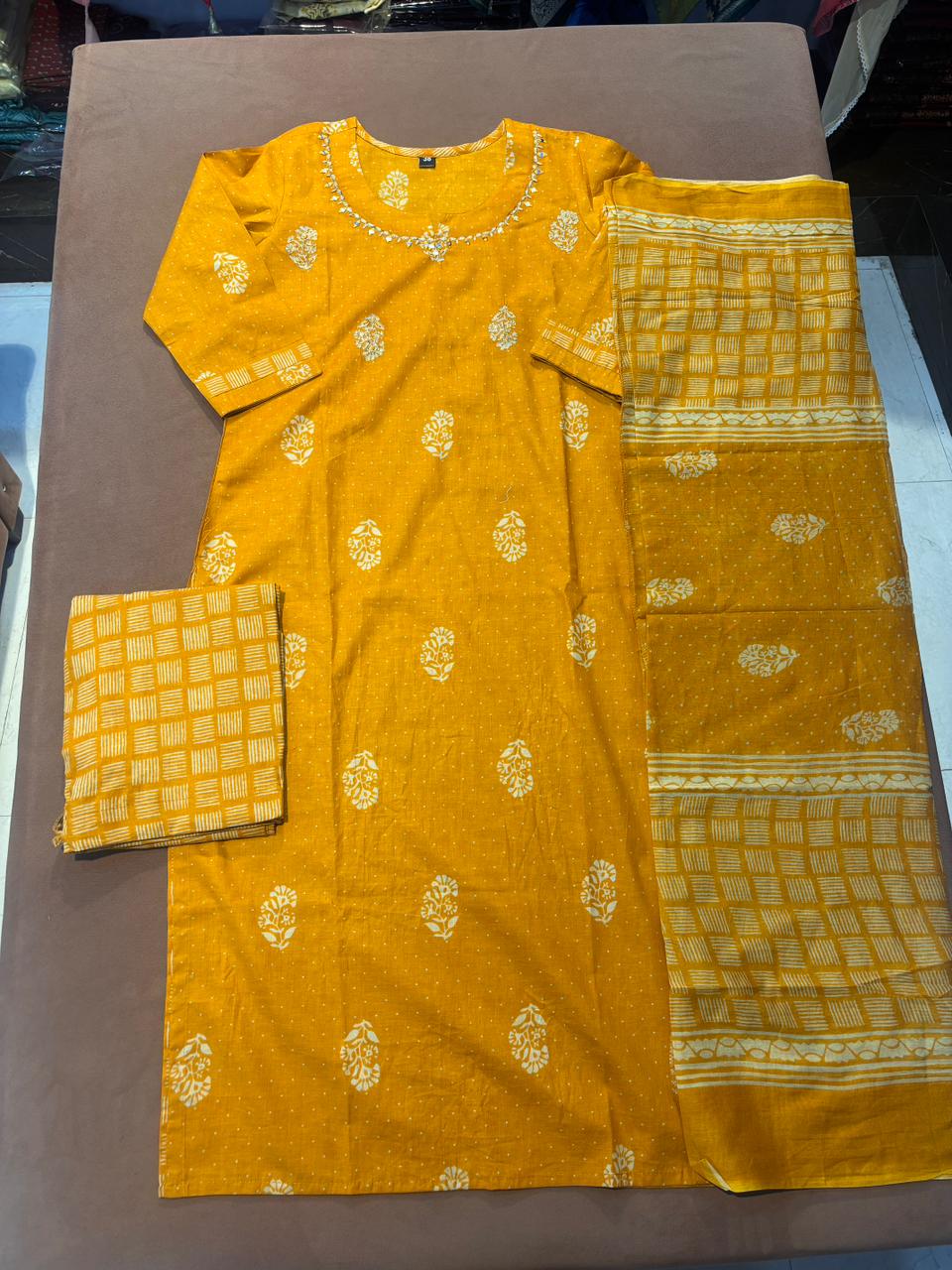 Block Printed - Musterd Yellow Colour
