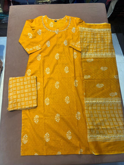 Block Printed - Musterd Yellow Colour
