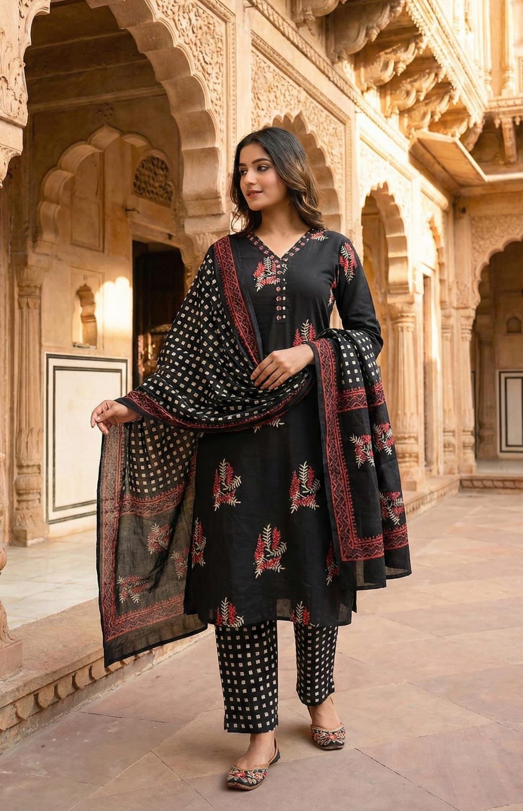 Black & Red- Hand Block