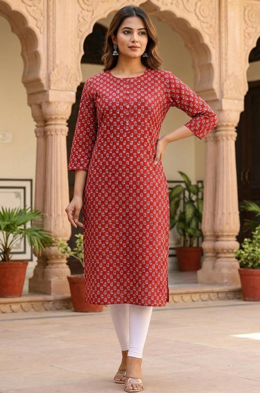 Floral - Maroon Red