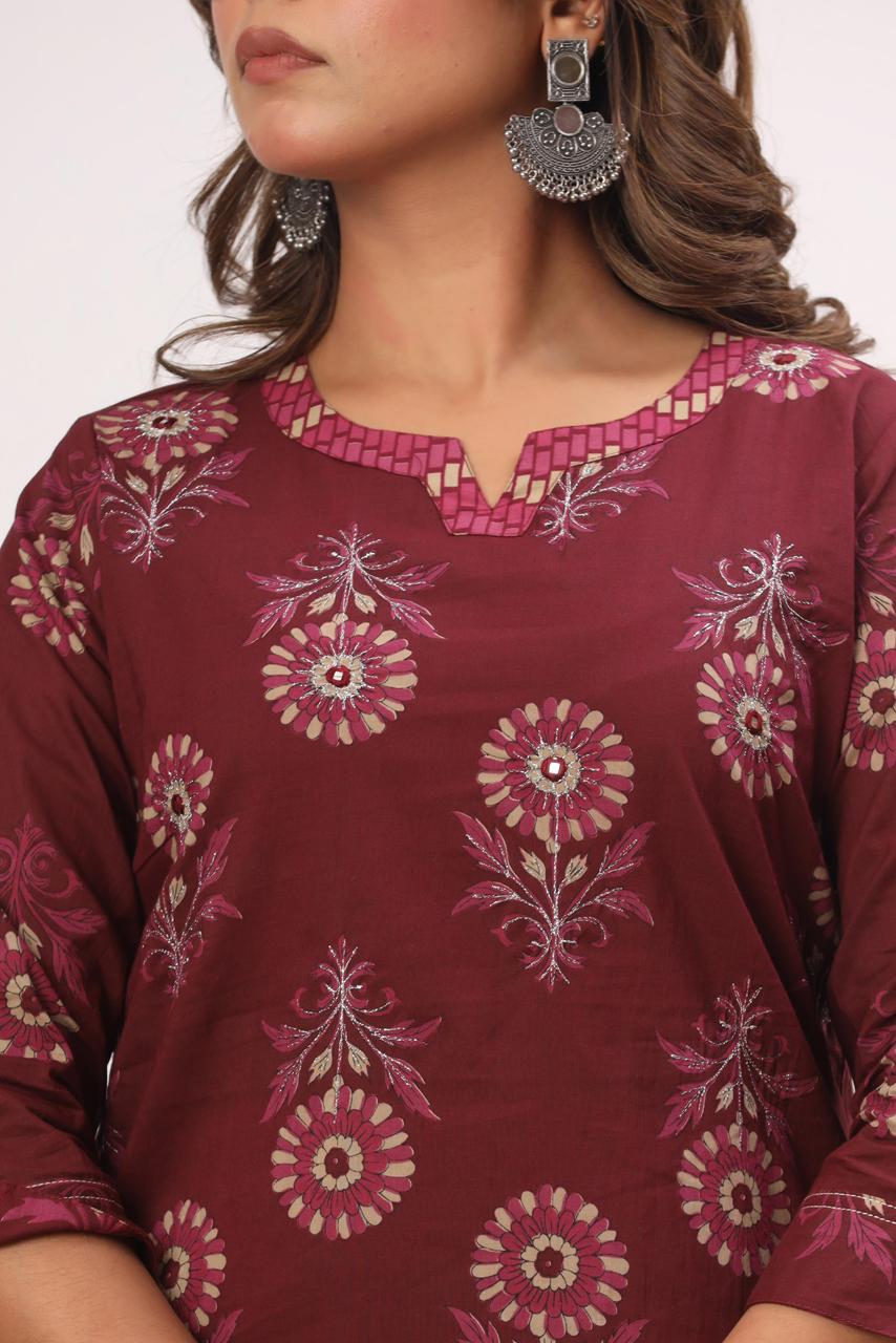 Floral - Wine Color