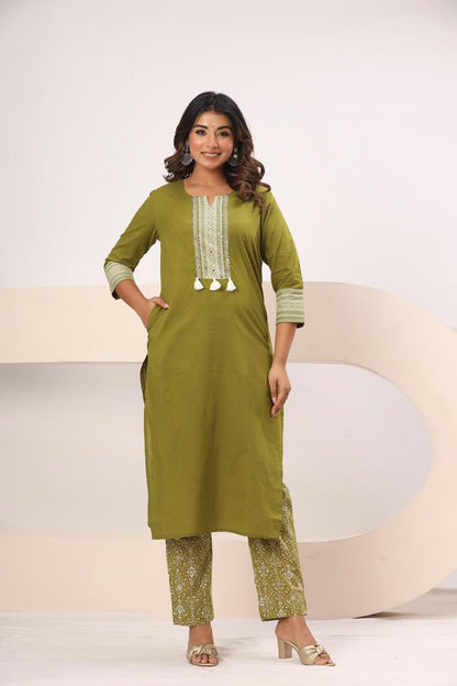 Kalamkari Yog - Solid Green