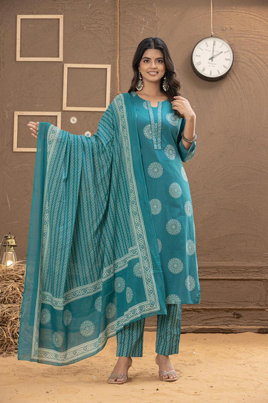 Mandala Print - Teal Green