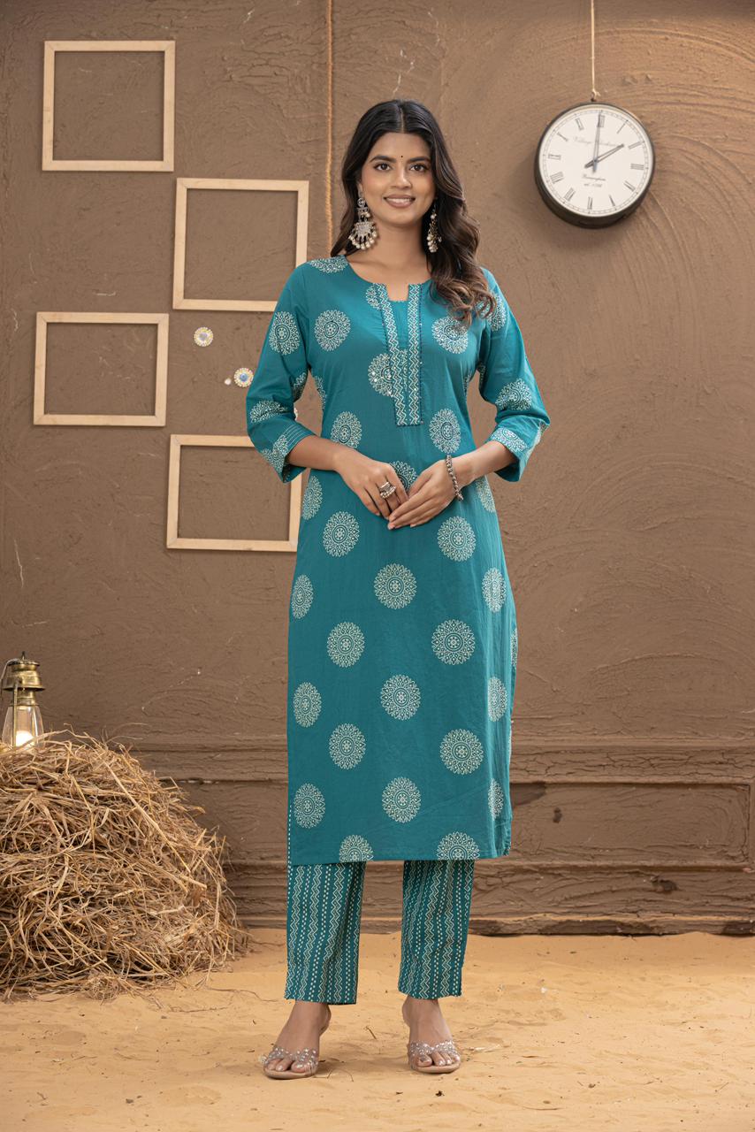 Mandala Print - Teal Green