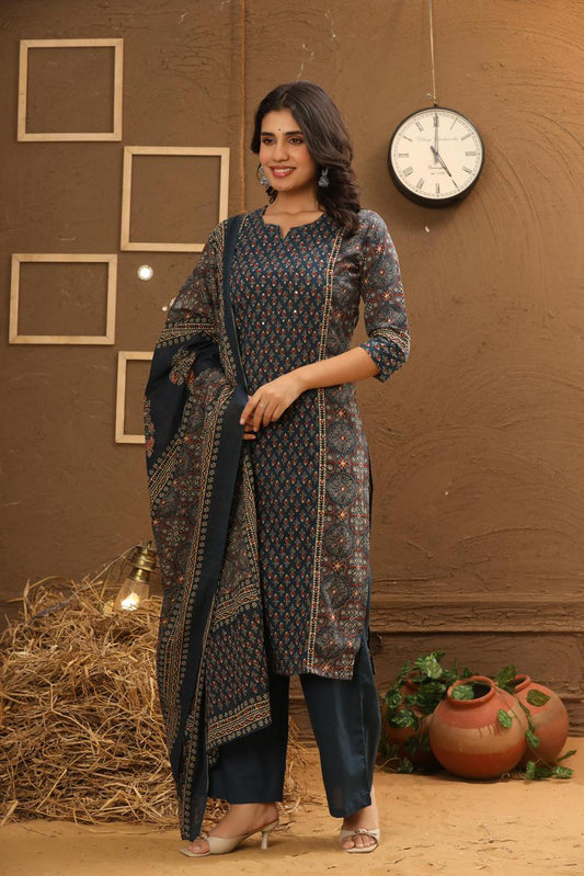 Ajrak - Dark Blue