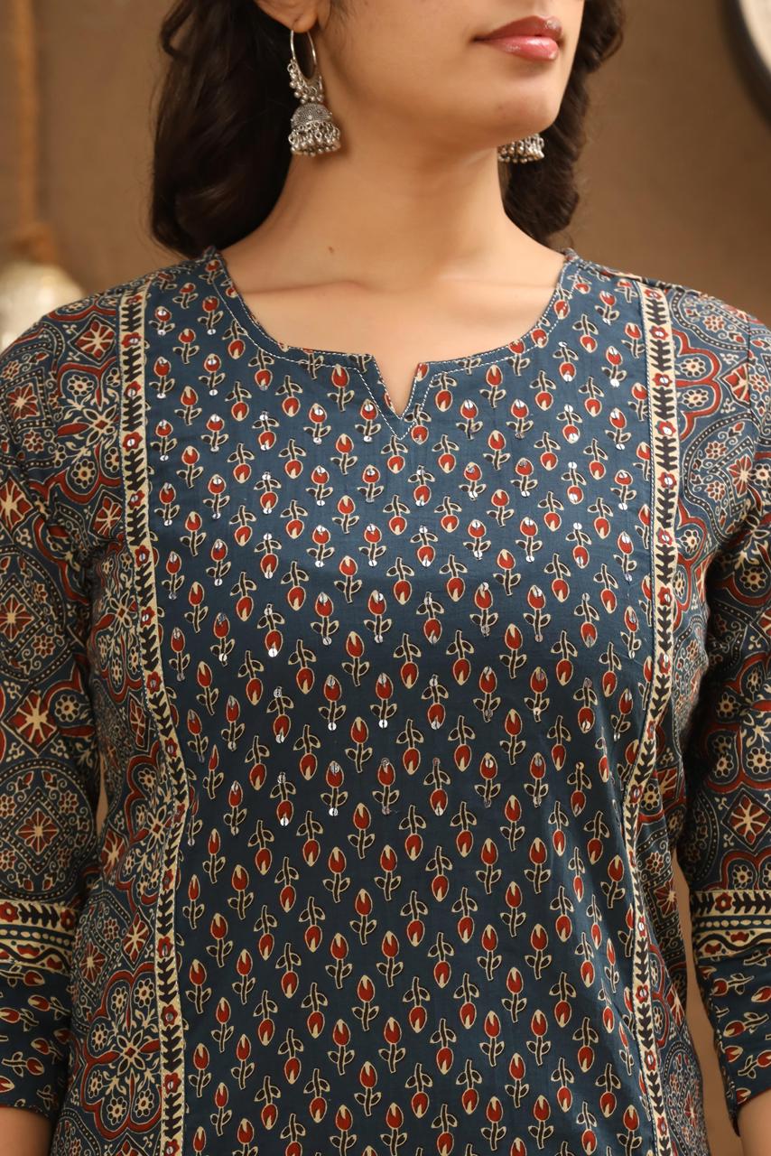 Ajrak - Dark Blue
