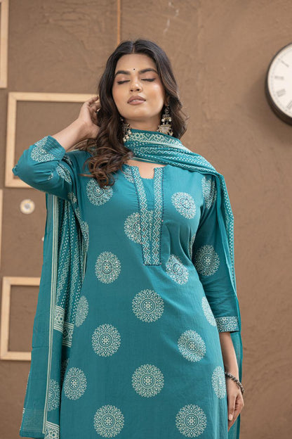 Mandala Print - Teal Green