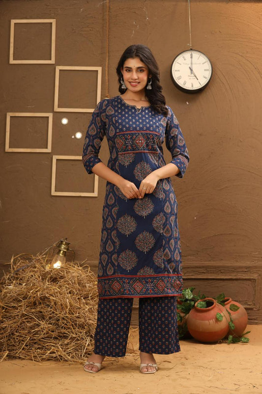 Ajrak -Indigo Colour