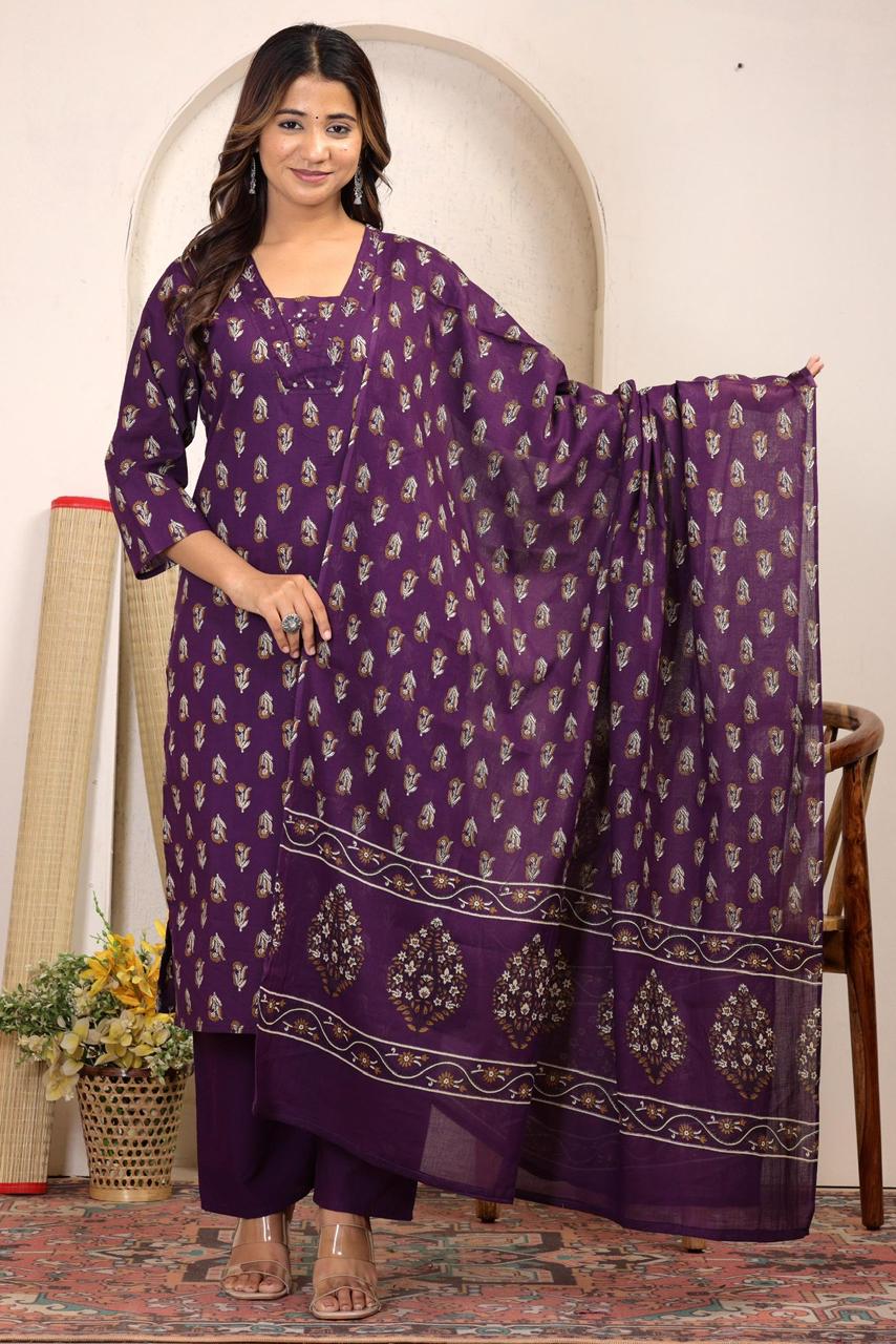 Motif Print - Purple