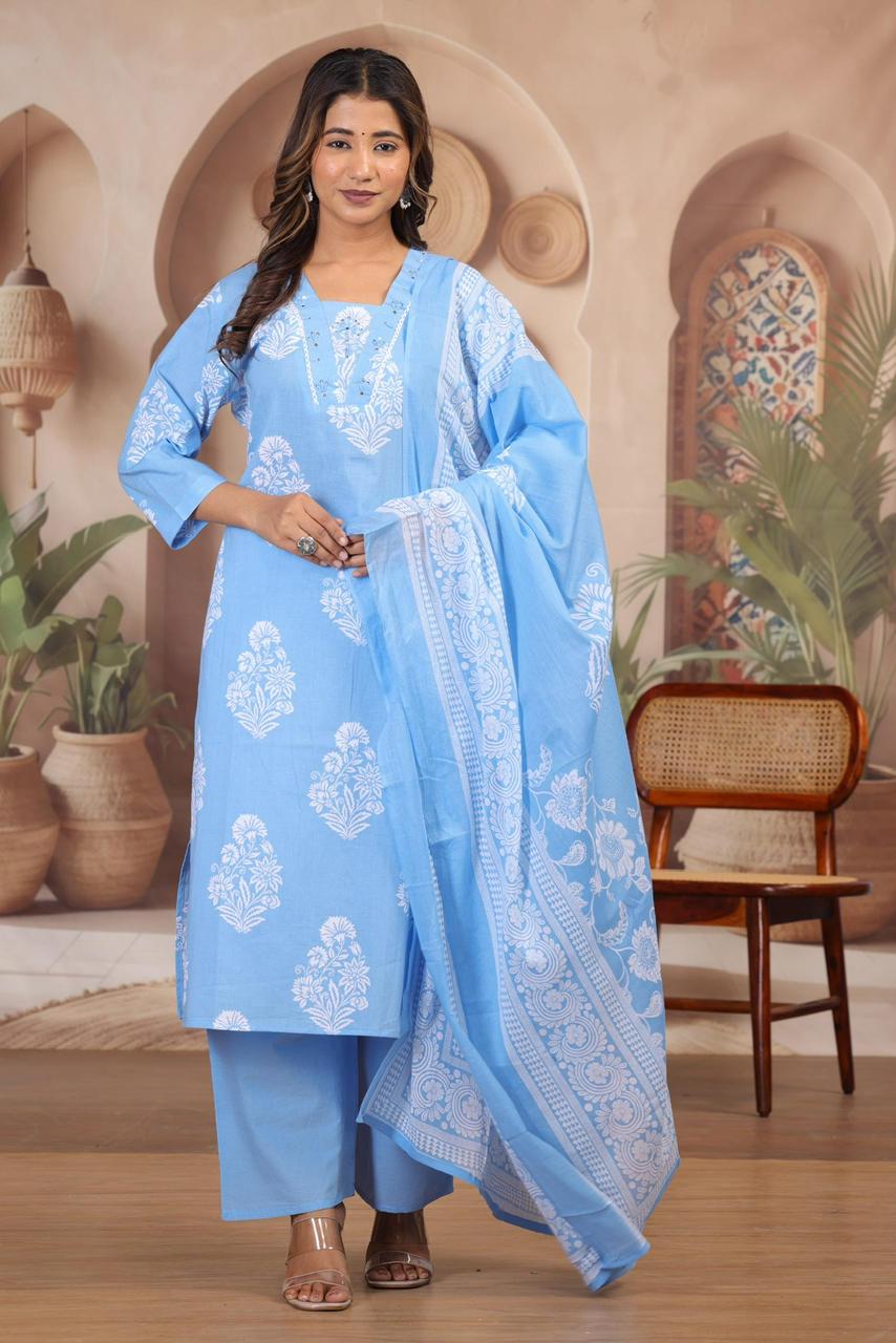 Floral - Sky Blue