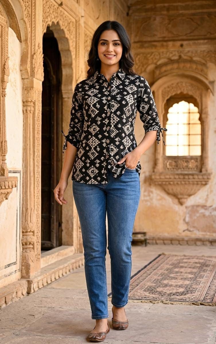 Shirt Top - Black Block