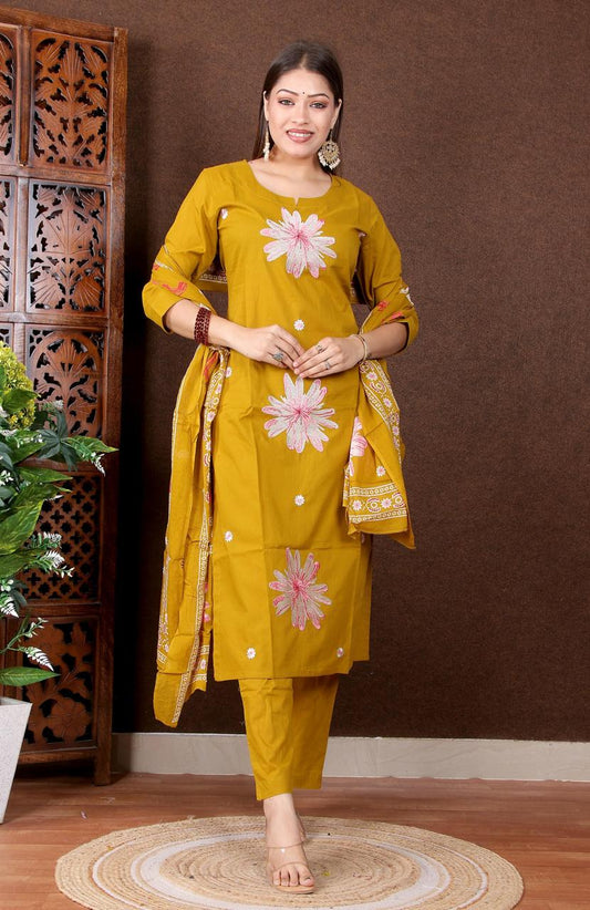 Floral - Mustard Yellow