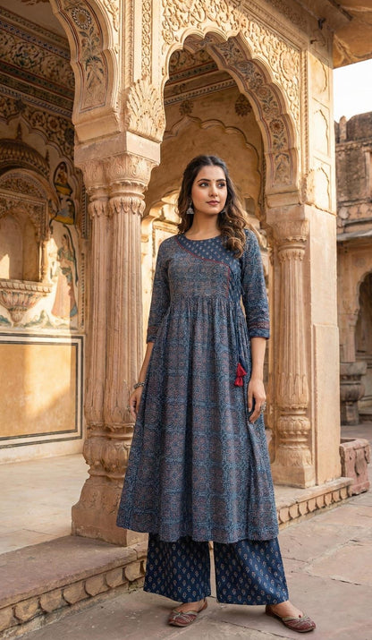 Blue Angrakha - Ajrak